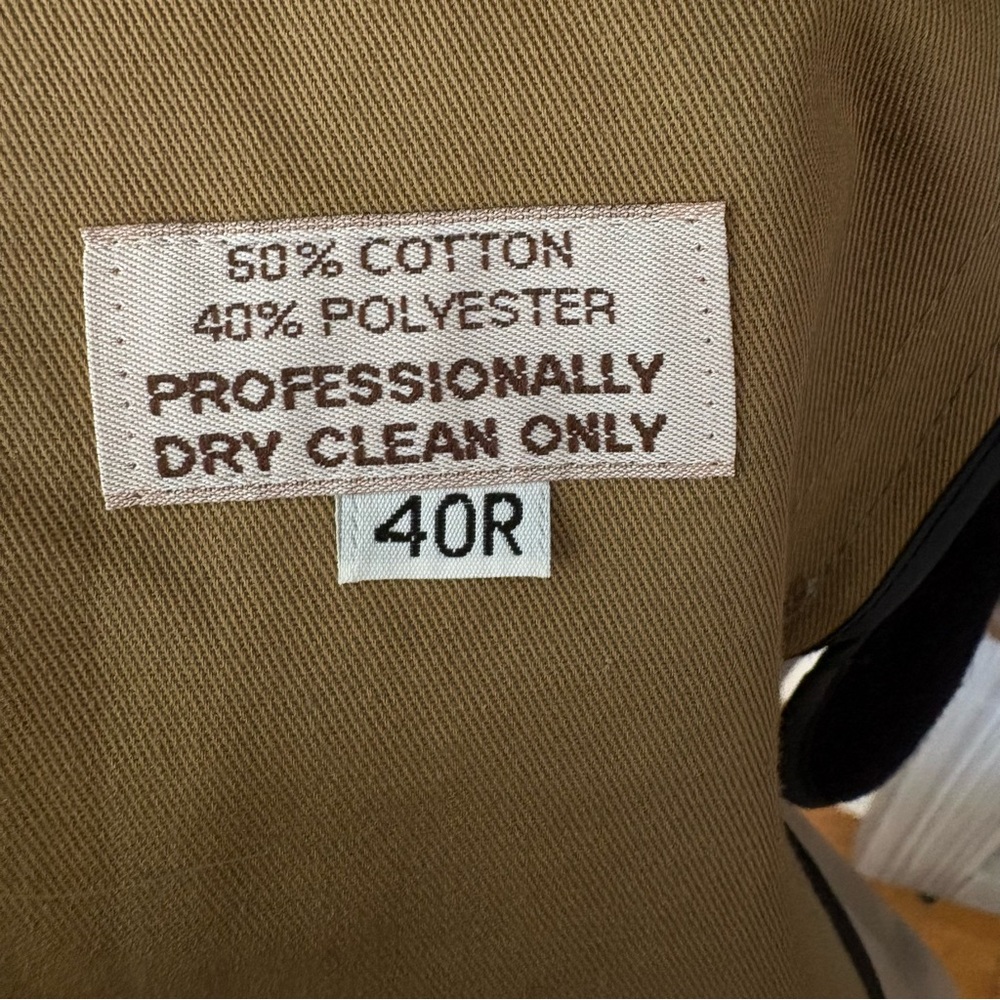 Dior Christian Dior Tan Khaki Vintage Cotton Wool Blend Trench Coat 40R Unisex - Picture 12 of 16